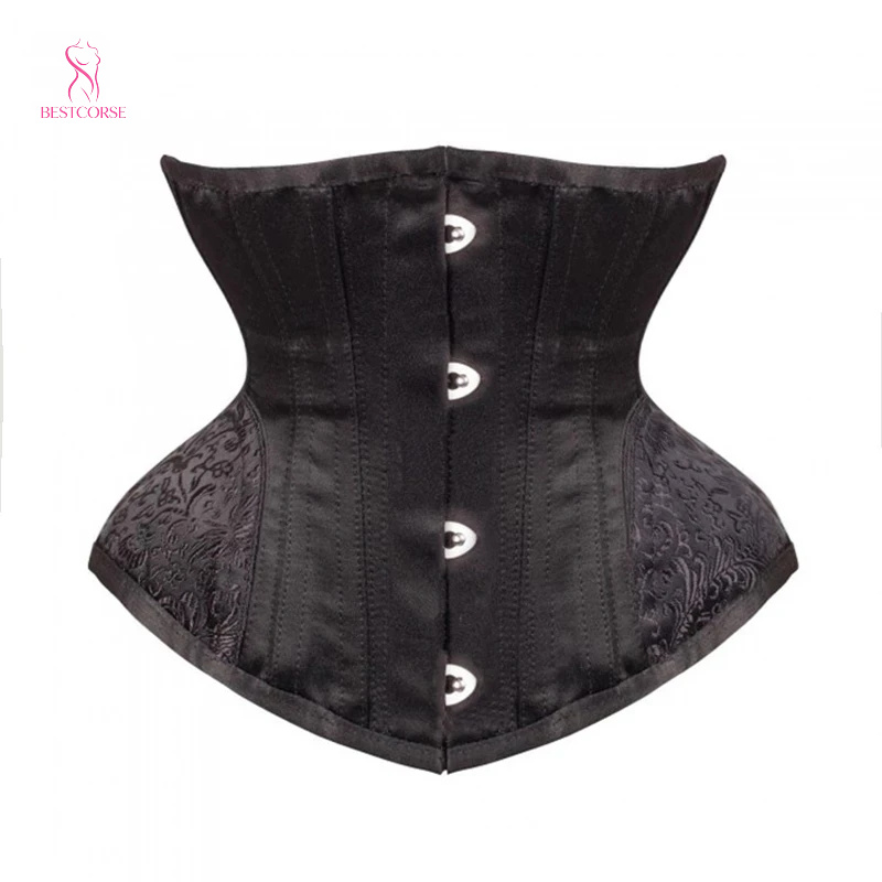 Boning Corset Steel - XXS Hourglass Short Torso Gothic Zwart
