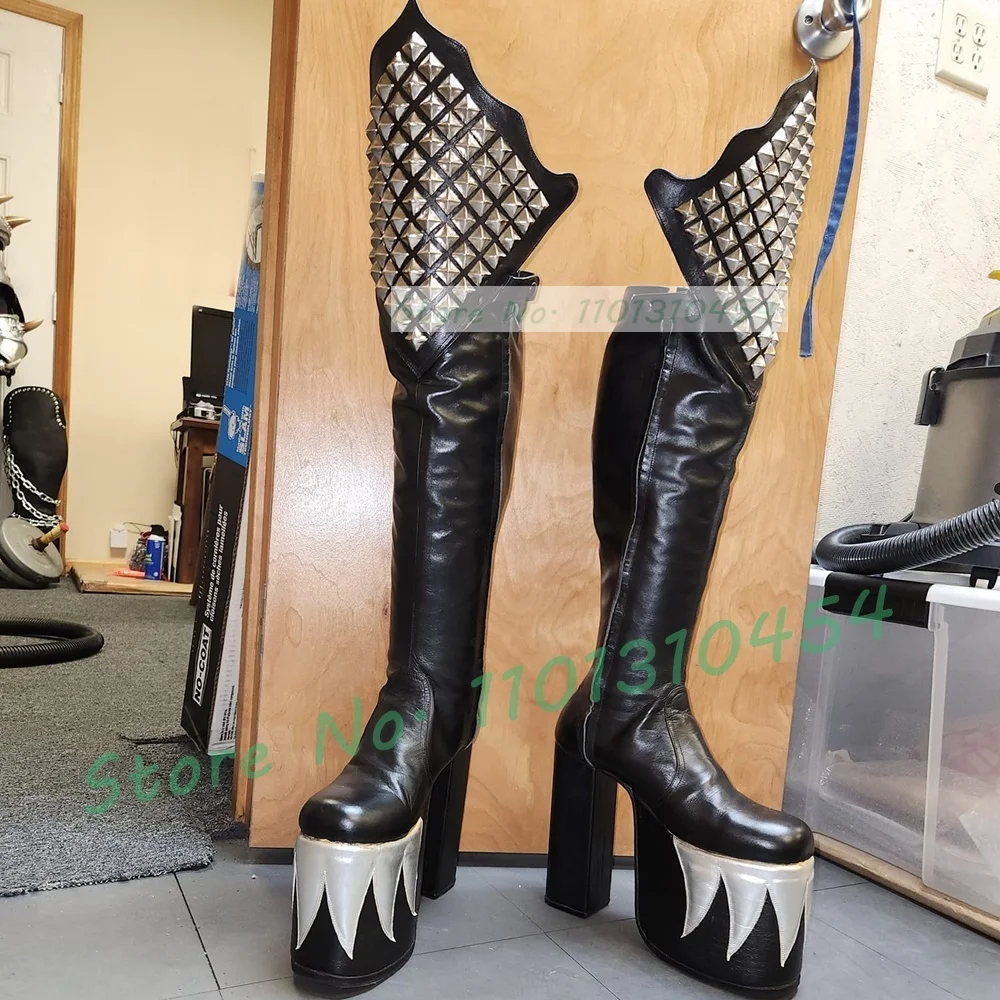 Zwarte Knie Hoge Platform Demo - Cosplay Flame Prop recensie en prijs